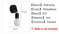 Lámpara De Pared LED Minimalista Moderna En Negro Y Blanco Para Dormitorio Sala De Estar Creativa Luz De Fondo Para Pasillo Y Cocina - details 11