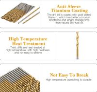 Juego de brocas HSS, 50 piezas Brocas helicoidales 1/1.5/2 / 2.5/3 mm Brocas de acero de alta velocidad Herramientas Brocas de titanio para madera Plástico Metal Aluminio Cobre - details 0
