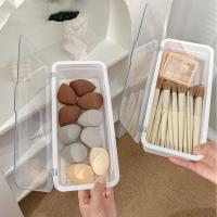 Caja De Almacenamiento Para Cepillos De Maquillaje Transparente De Acrílico 1pc/2pcs Con Cinta Para Proteger De Polvo Ideal Para El Hogar Y La Mesa - details 2