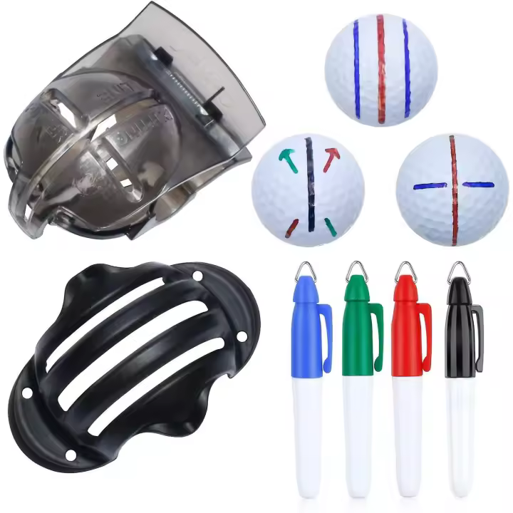 Juego de 6 marcadores para dibujar Líneas de Pelotas de golf, delineadores de Pelotas de golf, herrajes para Marcar Pelotas de golf - 1