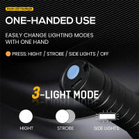 Linterna LED Recargable Portátil Con Zoom Ampliable Modos De Iluminación Para Camping Y Emergencias Resistente Al Agua Y Choques - details 2