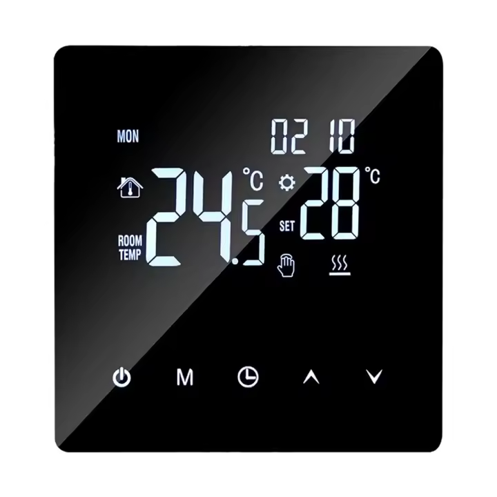 Termostato de pared para Caldera de gas, control De Temp inteligente, Programmable, 3A, Negro - 1