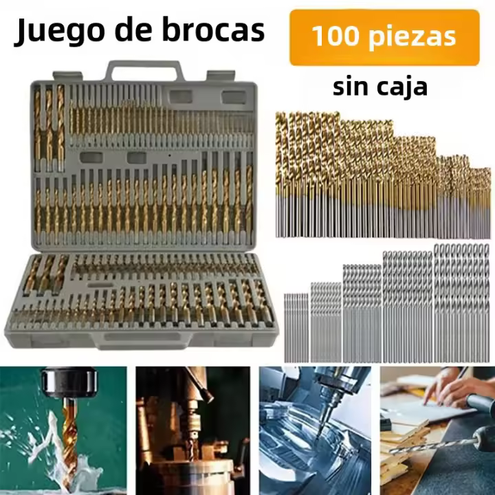 Juego De Brocas De Acero Al Carbono Con Capa De Titanio 100/50Pcs Set De Herramientas De Alta Velocidad Para Calidad Superior 1/1.5/2/2.5/3mm - 1