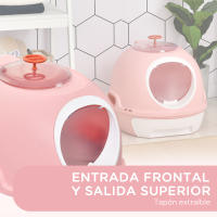PawHut Caja de Arena para Gatos Arenero Cubierto con Cajón Arenero Cerrado para Gatos con Claraboya Abatible Bandeja Extraíble y Pala 47x55x44 cm - details 6