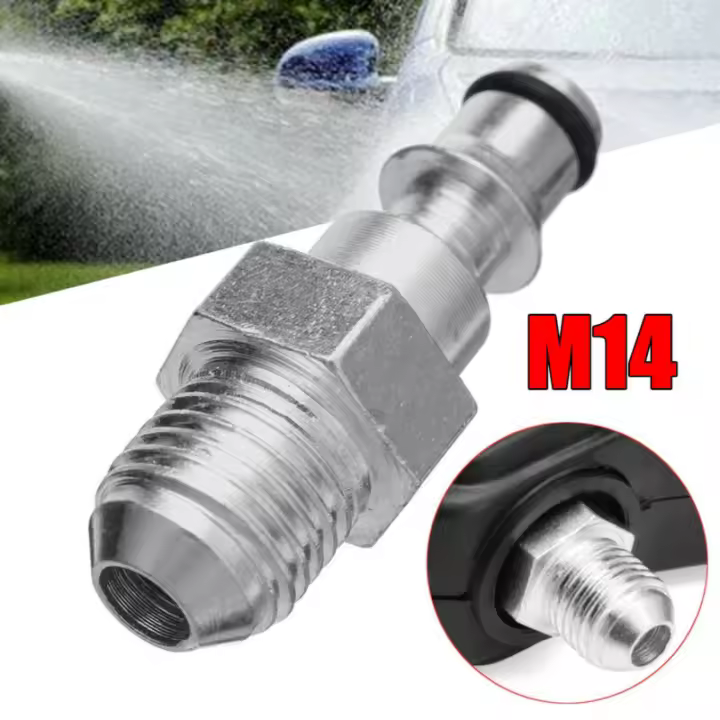 Adaptador De Conexión Rápida Para Lavaradora De Alta Presión a M14/M22 Herramienta De Limpieza De Coche Jardín Material De Acero Aluminizado - 1