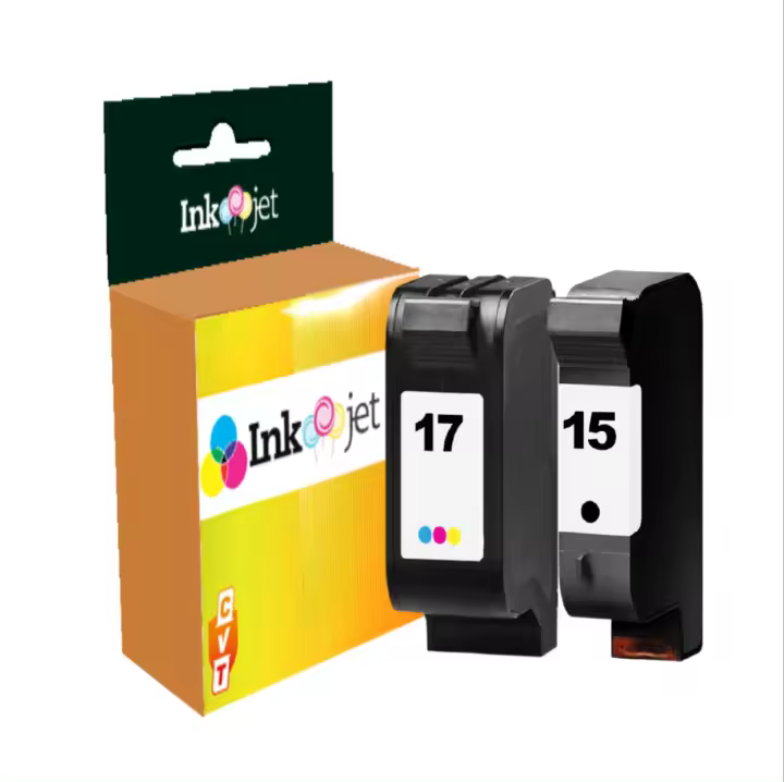 Compatible Pack HP 15 C6615DE Negro + HP 17 C6625AE Tricolor Cartuchos de Tinta - 1