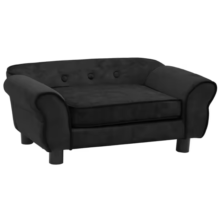 vidaXL SOFÁ PARA PERROS FELPA NEGRO 72X45X30 CM - 1