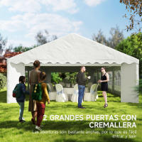 Outsunny Carpa para Fiesta 12x6 m Carpa de Jardín con 12 Paredes Laterales Desmontables y 12 Ventanas Impermeable Protección UV 30+ Cenador Gazabo para Boda Camping Blanco - details 5
