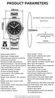 Reloj Mecánico Para Hombre ADDIESDIVE AD2070 Cristal De Zafiro Resistente a 20 Baras Luminoso Super Luminoso Acero Inoxidable Deportivo Para Buceo - details 3