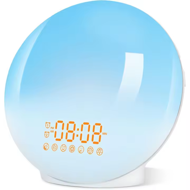 Lighted Alarm Clock, Radio Alarm Clock Dawn and Dusk Simulator - 1