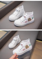 Zapatos De Lona Para Niños Y Niñas Estilo Cuatro Estaciones Bordado Blanco Dibujos Animados Niños Y Niñas Rosa Suave Antideslizante Casual - details 14