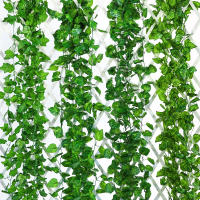 Guirnalda De Hiedra Artificial De Seda 2.1M Para Decoración De Jardín Y Bodas Adorno De Pared Y Vines DIY Hojas Verdes - details 5