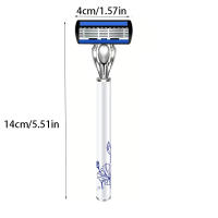 Cuchilla De Afeitar De Porcelana Azul Y Blanca Para Hombre 6 Capas Clásica Acero Inoxidable Reemplazable Adecuada Para El Rostro De Los Hombres - details 3