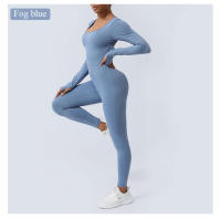 Conjunto De Entrenamiento De Yoga Para Mujer Con Padded Jumpsuit Sin Espalda Y Manga Larga Tights Fitness Running Entrenamiento - details 8