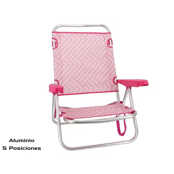Silla de Playa Gerimport de Aluminio 5 Posiciones Plegable y Reclinable Convertible en Tumbona - 1