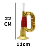 CORNETA DORADA DE PLASTICO,Trompeta,TAMAÑO PEQUEÑO 22cmX11cm,CORNETA SEMANA SANTA,cm,fespu - details 1