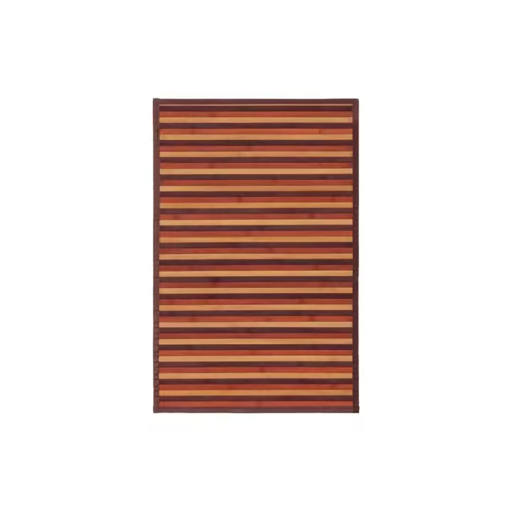 Dcasa Alfombra pasillera de bambú marrón de 60 x 90 cm - 1