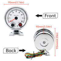 Tacómetro Eléctrico Blanco AD 3.75 Pulgadas 95mm Con Luz De Cambio Interna Para 4 6 8 Cilindros Rueda De Cromo Medidor De RPM 8000 - details 2
