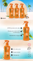 Babaria Pack 3x Spray Corporal Aloe SPF50: Spray Protector Solar Corporal Hidratante, Cicatrizante, Regenerador y Resistente al Agua 200ml - details 0