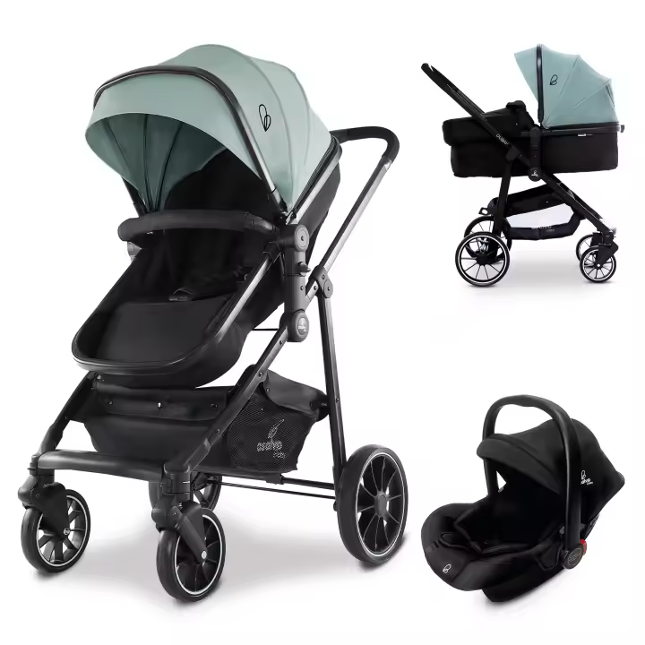 Asalvo Trío Convertible Dubai 2 Oliva – Cochecito 3 en 1 con Capazo, Silla de Paseo y Silla de Auto para Bebés desde 0 Meses hasta 22 kg - 1