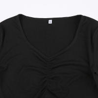 Vestido A-Line IAMSURE Casual Basic Solid V-Neck Manga Corta Mini Vestido Estilo Coreano Para Mujer Verano Moda 2023 - details 5