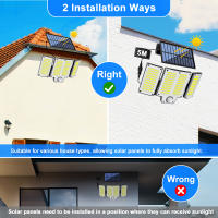 Luces Solares Para Exteriores Con Sensor De Movimiento 234/280 LED Impermeables Y Seguridad Iluminación De Pared Jardín Luz Solar Potenciada - details 16