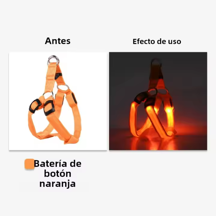 Harnés De Moda Para Perros Con Luz LED Electrónica Y Correa De Nylon Accesorios Para Mascotas Vests Luminosos Para Animales - 1