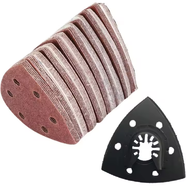 Hoja de discos de Canto, Triángulo osdilante multi herramienta Venta almohadillas triangulares multiherrienta Lija (tamaño: 51 sets) - 1