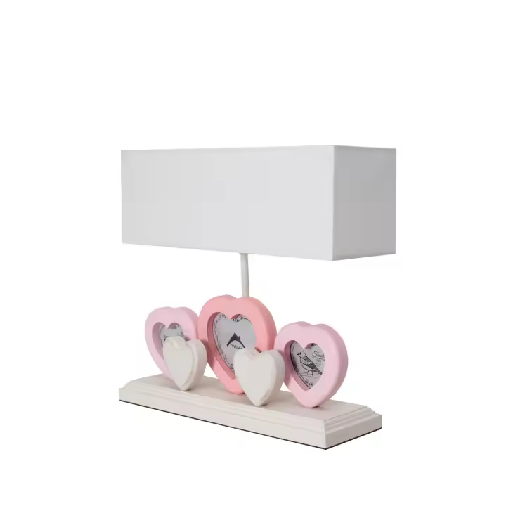 Lámpara de sobremesa WELLHOME con Estructura de MDF color Rosa - 1