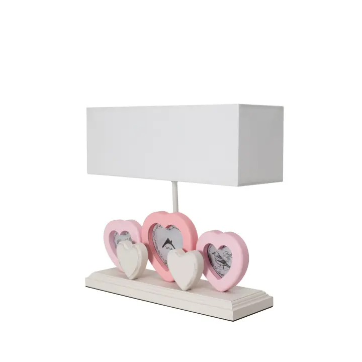 Lámpara de sobremesa WELLHOME con Estructura de MDF color Rosa - 1