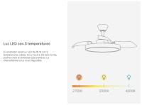 CREATE - Ventilador de techo 40W silencioso aspas retráctiles con luz LED, con Luz, tamaño Ø91cm o Ø108 cm - WIND CLEAR STUDIO - details 5