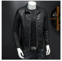 Chaqueta De Cuero PU Para Hombre Estilo Motociclista Streetwear Béisbol Outdoor Bomber Casual Para Otoño Windbreaker Masculino - details 8