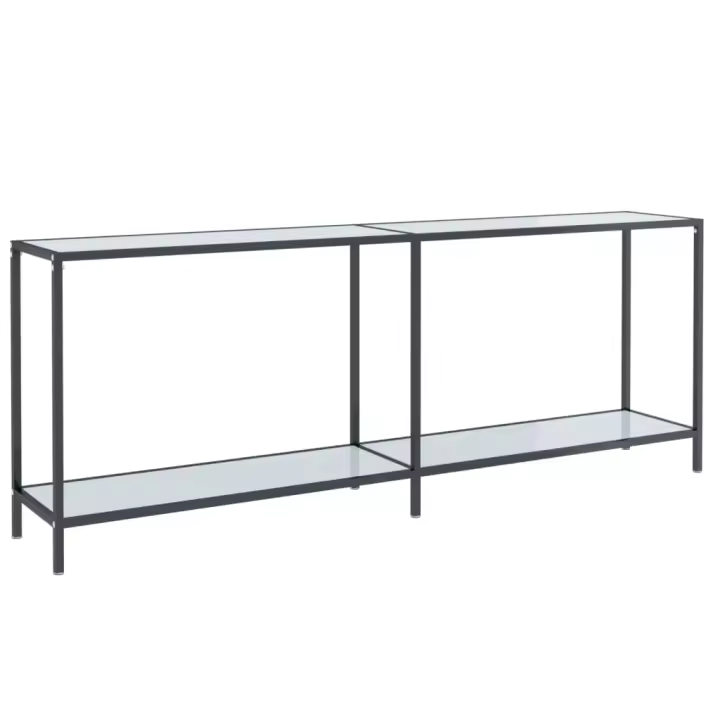 Vidaxl Mesa Consola Transparente Vidrio Templado 200x35x75,5 Cm Transparente - 1