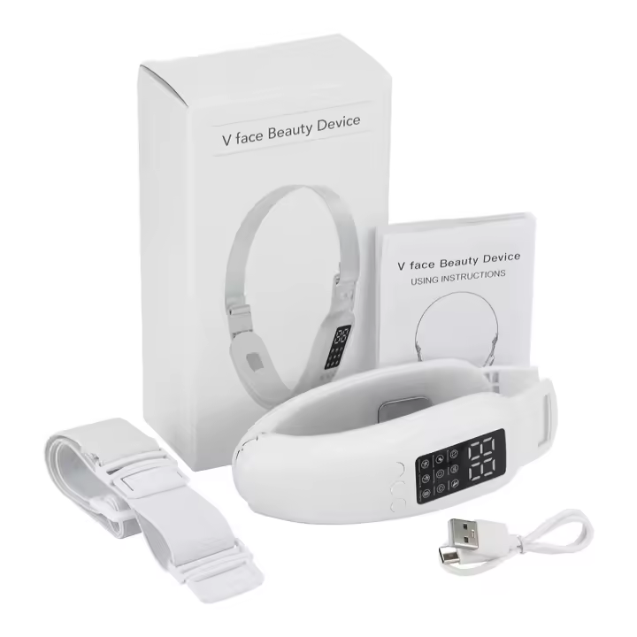 Instrumento de belleza de microcorriente EMS V artefacto para adelgazar cara vibración instrumento para adelgazar cara luz de cinco colores instrumento para adelgazar cara blanco - 1