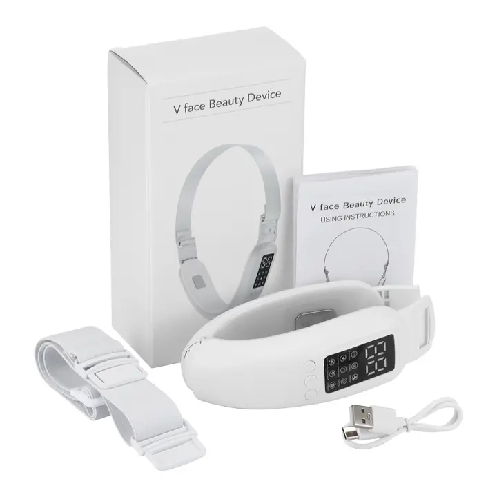 Instrumento de belleza de microcorriente EMS V artefacto para adelgazar cara vibración instrumento para adelgazar cara luz de cinco colores instrumento para adelgazar cara blanco - 1