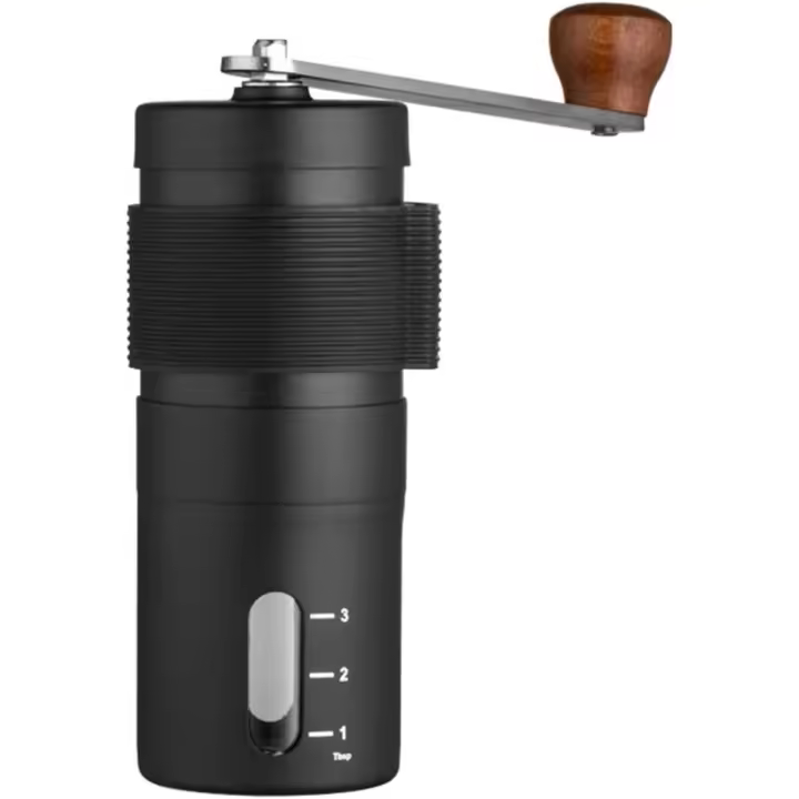 Molinillo de café de Maple inoxidable resistant to La oxidación, herramienta de Molienda de café de precisión, mini molinillo portátil Manual para oficina en casa, color Negro - 1