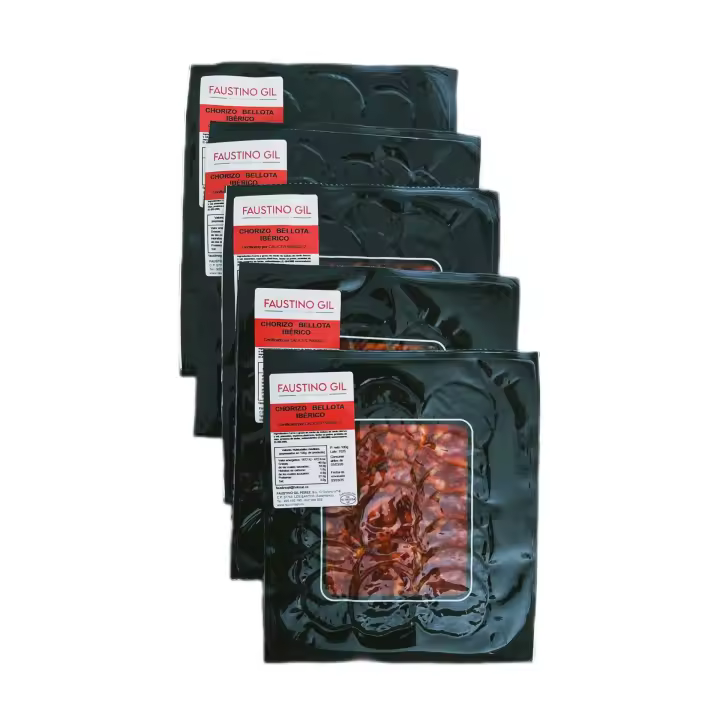 CHORIZO IBERICO BELLOTA - 5 Sobres de 100g - Elaboración tradicional - Productos Ibéricos Faustino Gil - - 1