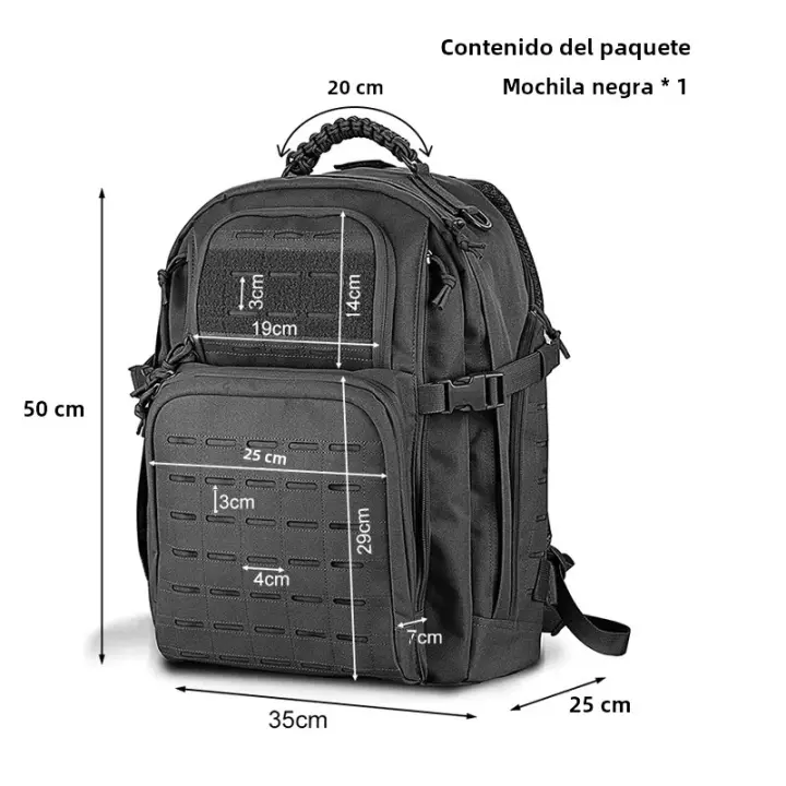 Mochila Táctica De 45L Para Hombres Mochila De Campaña Y Caza Con Sistema Molle Bolsa De Ataque Y Accesorios De Trabajo Exterior Material De Nylon - 1