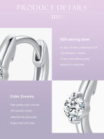 Zenyth-pendientes de Plata de Primera Ley y circón para Mujer, Aretes Pequeños, Plata esterlina 925, Circonia cúbica, zirconia, surrounded, zirconite, zirconite, Delicado de Fashion - details 2
