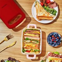 Sandwicherera eléctrica de calefacción de doble cara, sandwichera de 600 W, sandwichera de parrilla de calefacción multifunción con placas antiadherentes, máquina de sándwich de queso a la parrilla （21.5*15.3*10.5cm） - details 2