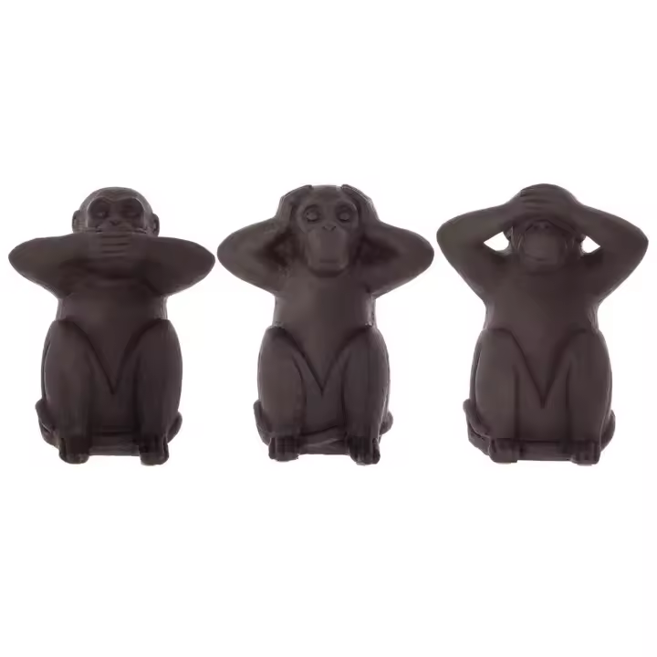 Atmosphera Conjunto de 3 Monos de Sabiduría en Resina - Decoración de Interior Exótica - 1
