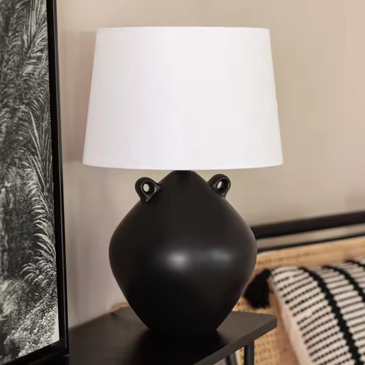 Ledkia Lámpara de Mesa Cerámica Cafuné Negro - 1