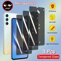 3Pcs Vidrio Templado De Privacidad Para Samsung Galaxy A32 A24 A05 A04 A14 A24 A34 A54 A12 A73 A32 A52 Protector De Pantalla Anti-espía - details 0