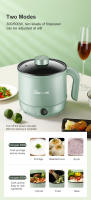 Máquina De Cocina Eléctrica Multifuncional 1.7L Capacidad Single/Double Layer Hot Pot Mini Olla Eléctrica Inteligente Con Sello Antideslizante - details 5