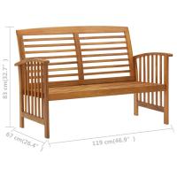 vidaXL Juego de muebles de jardín 2 piezas madera maciza de acacia - details 6