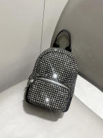 Mochila De Cristal Brillante Diseño Artesanal Lujo Diseñadora Bolso De Mano Para Mujer Material Metálico Con Lining De Poliéster - details 7
