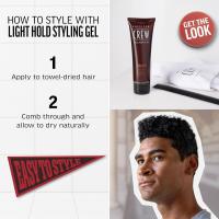 American Crew light hold styling gel,  Gel de Fijación Fuerte, Gomina, No Deja Residuos, 250 ml - details 2