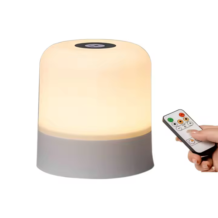 Lámpara Nocturna LED Recargable Con Control Remoto Y Interruptor Táctil Para Lectura En La Habitación Blanco RGB Ajustable Portátil - 1