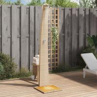 vidaXL Ducha de Exterior para Piscina Mueble Ratán PE Madera Acacia Color Beige,  Gris,  Negro y mas - details 0