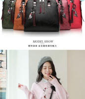 Bolso De Hombro De Cuero PU De Moda Con Decoración De Borla Para Mujeres Bolso De Trabajo Doble Asa Para Oficina Y Negocios - details 3